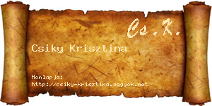Csiky Krisztina névjegykártya